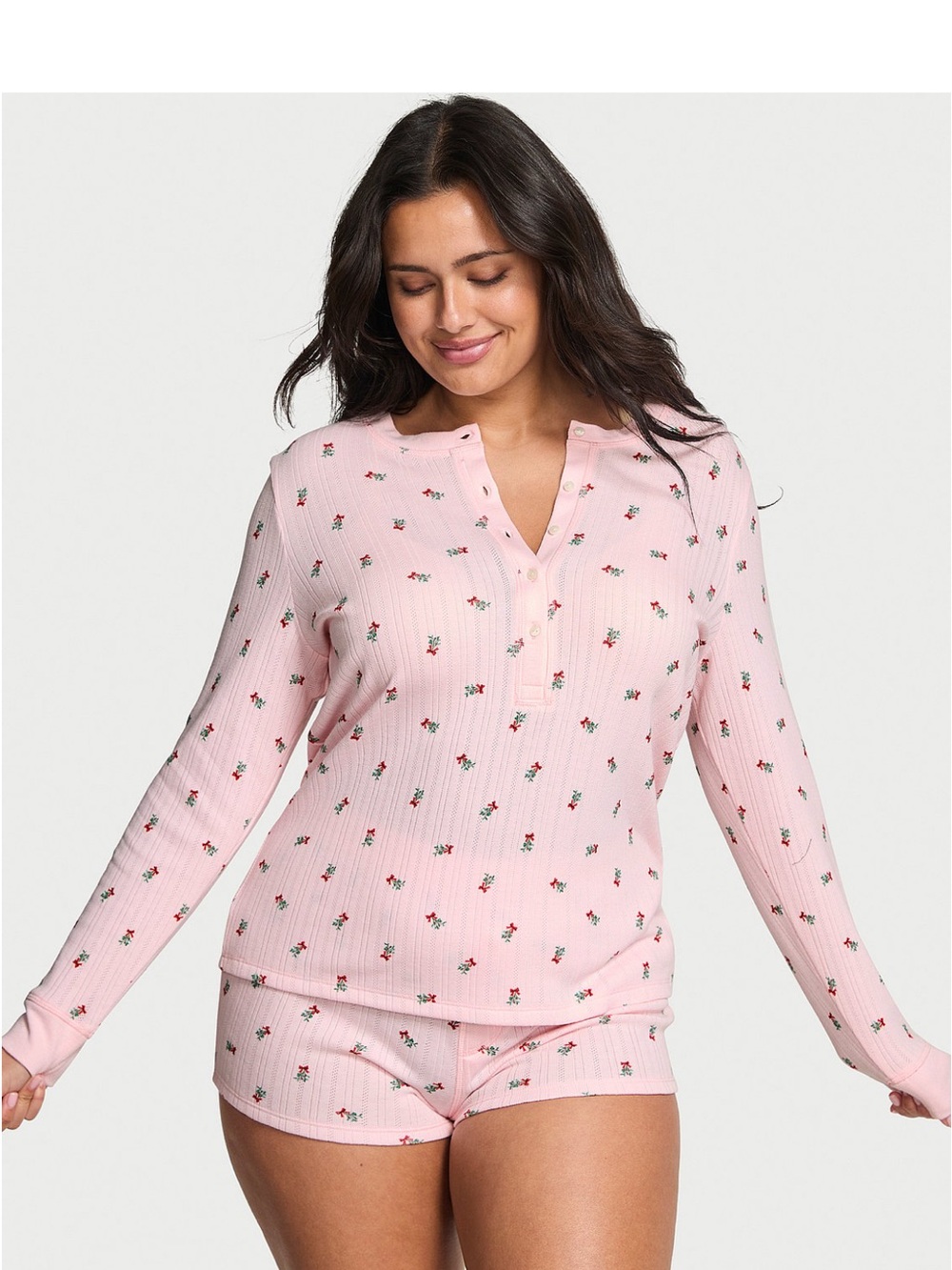 Victoria’s Secret, NWT Cozy Pointelle Henley Short Pajama Set, XL
